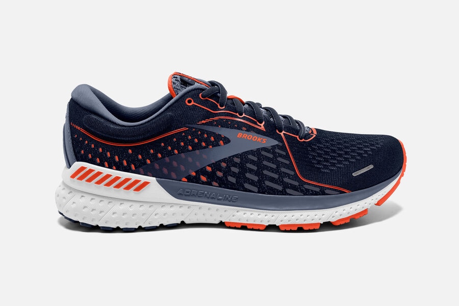 Brooks Herren Adrenaline GTS 21 Laufschuhe Navy/Rot/Grau Sale 452-812905